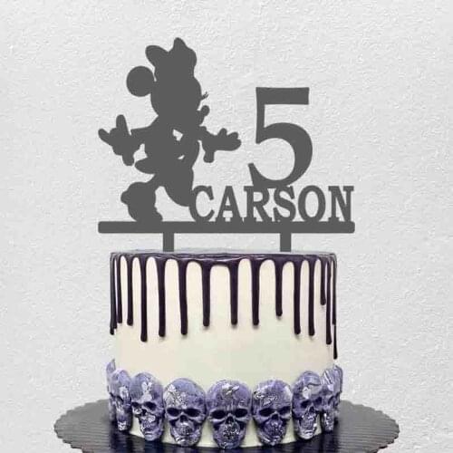 Personalized Birthday Cake Topper Custom Name Age Cartoon Animals Silhouettes For Childrens Birthday Cake Decoration Topper