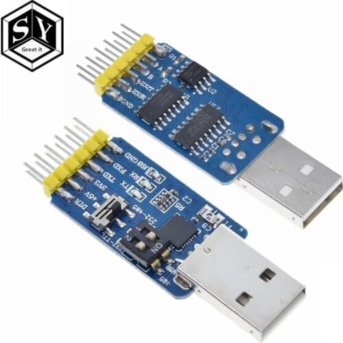 1PCS GREAT IT USB CP2102 to TTL RS232 USB TTL to RS485 Mutual Convert 6 in 1 Convert Module GOOD