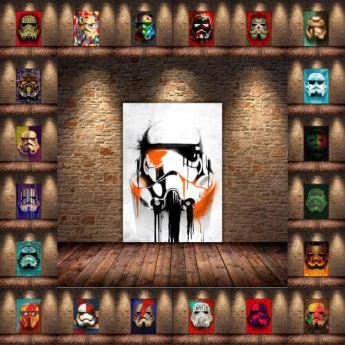 Star Wars Masked Stormtroopers Art Helmet Canvas Painting Posters Wall Art Pictures for Living Room Decoration NO FRAME