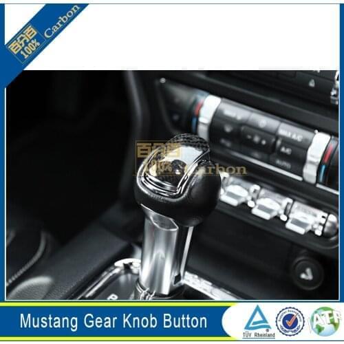 Gear Shifter Knob Cover Trim Carbon Fiber Gear Shifter Sticker For Mustang 2015