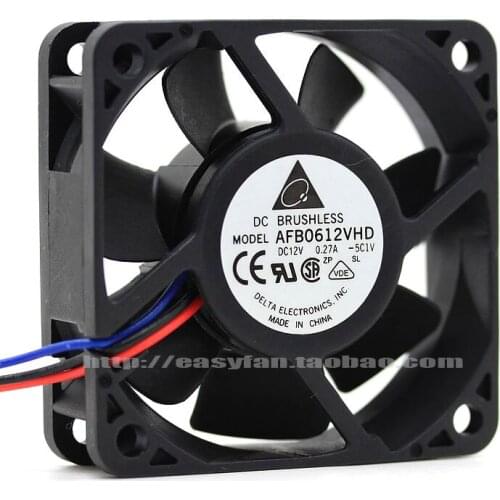 Brand new DELTA 6020 6CM 12V0.27A high air volume 3PIN AFB0612VHD cooling fan