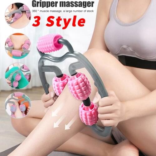 U Shape Trigger Point Massage Roller 360° Full Body Massage Tool Arm Leg Neck Muscle Massager 4 Wheels Fitness Device For Sports