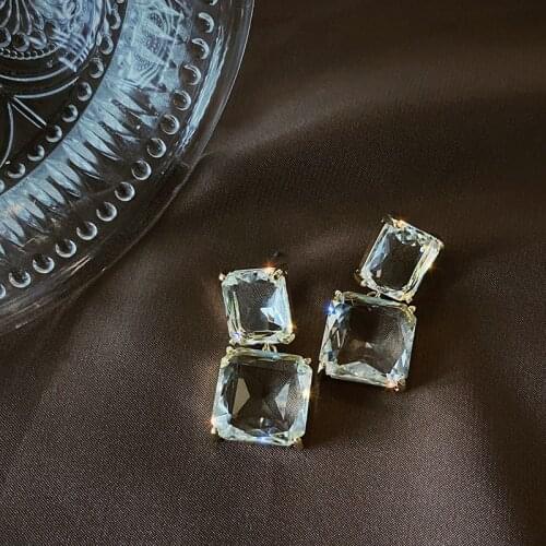 Transparent Square Wind Jewellery Earrings Fashion Temperament All Kinds Of Earrings 2021 New Fashion Womens High-Level Feeling