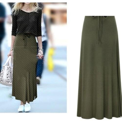 Womens High Waist Pleated A Line Long Skirt Front Slit Belted Maxi Long Skirt Autumn Winter Vintage Skirts New