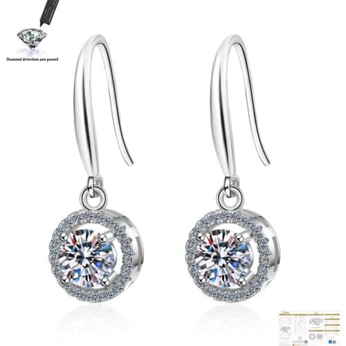 0.5 Carat 1.0 Car925 Sterling Silver Wedding Party Anniversary High Quality VVS D Color Moissanite Earrings Fashion Jewelry