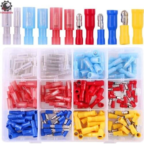 150Pc Assorted Insulated Mixed Nylon Female Male Bullet Butt Wire Crimp Terminals Connector Electrical Crimp Wire Cable Terminal