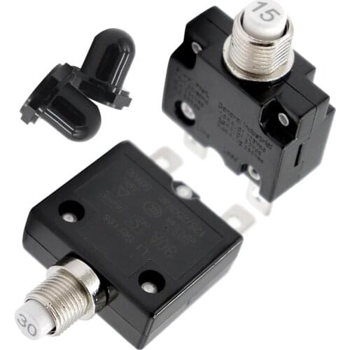 2 Pieces 15 Amp 30 Amp Push Button Reset Circuit Breakers with Quick Connect Terminals