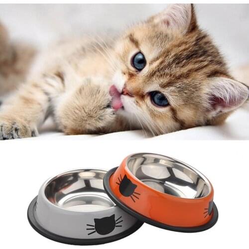 2pcs Fashion Stainless Steel Small Dog Cat Food Bowl Pet Feeding Bowl Pet Dog Feeding Puppy Kitten Feeding Food Bowl Green Gray