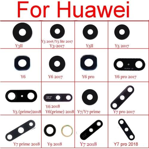 2pcs/Lot Back Camera Glass Lens Adhesive Sticker For Huawei Y3 Y5 Y6 Y7 II Pro Prime 2016 2017 2018 2019 Rear Camera Glass Lens