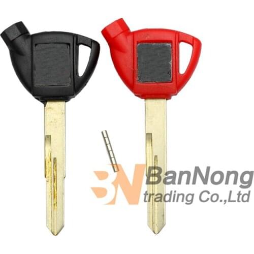 2XPCS Free shipping Motorcycle Uncut Blade Blank Key For Suzuki AN250 AN400 AN650 Burgman Magnetic Black+Red