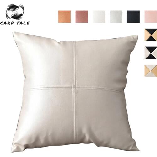 45x45cm PU Soft Leather Pillow Cover With Core Luxury Cushion Cover Decor For Sofa Car Bed Pillowcases Decorative Throw Pillows