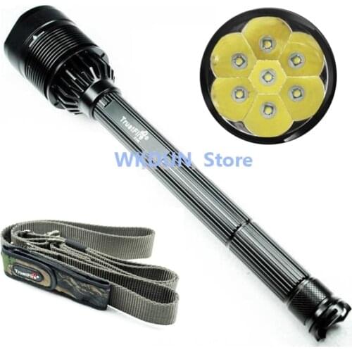 8000lumens 5-Mode TrustFire X100 7xCREE XM-L T6 LED Camping Torch Rechargeable Flashlight +Extended Tube+Belt With Battery Bag