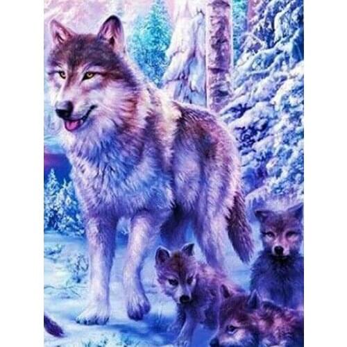 Diy Diamond Painting Wolf Broderie Diamond Animal Cross-Stitch Canvas Picture Of Resin American Style Home Decor