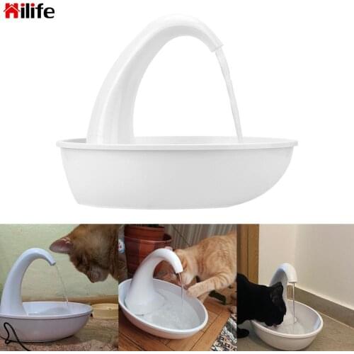 Automatic Swan Pet Cat Water Dispenser Pet Cat Drinking Bowl Electric Water Dispenser Feeding Water Flowing Fountain For Cat Dog