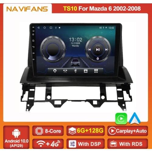 Car Multimedia Player Android 11 Auto Radio For Mazda 6 2002 2003 2004 2005 2006 2007 2008 Navigation GPS DSP RDS 4G Wifi Map BT