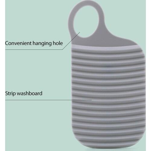 Household Lazy Washboard Portable Plastic Underwear Washboard Mini Washboard White Gray For Washing Clothes 18.5x9.5cm