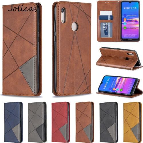 Flip Cover PU Leather Flip Phone Bag For para Huawei Y6 2019 Carcaso Exotic New Cases Phone sFor Huawei capinha Honor 8A Play