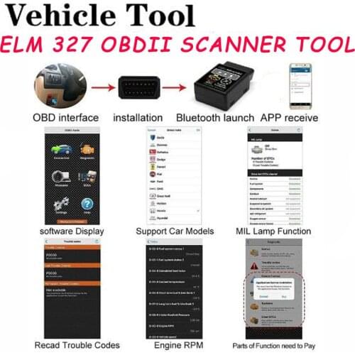 2019 OBD2 ELM327 2.1 HH OBD Diagnostic Scanner ELM 327 V2.1 Bluetooth OBDII Auto Code Reader Support All OBD2 OBD 2 Protocols