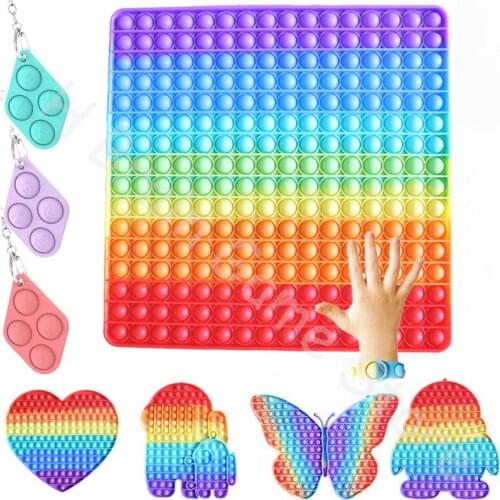 Giant Size Pop its Fidget Toys XXL Rainbow Big Push Pop Bubble Dimple Antistress Toy Simpl Dimmer Stress Toy Children Gift