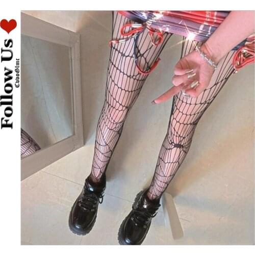 Japanese Hollowed Out G Pantyhose Tights Woman Fashion 2021 Sexy Ripped Spider Bottoming Fishnet Stockings Female Body Stockings