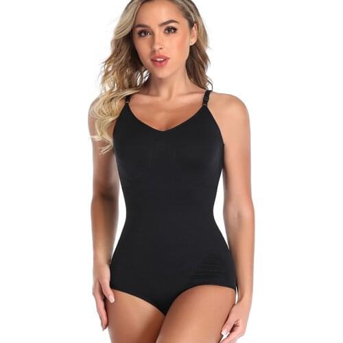 Seamless Full Body Shapewear Women Slimmng Shaper Bodysuit Tummy Control Corset Adjustable Strap Overbust Binders Open Crotch
