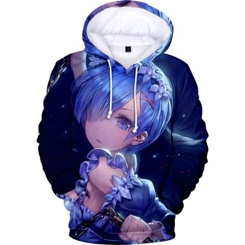 Kawaii Game Re ZERO 3D Hoodies sweatshirts Boys/girls long sleeve autumn warm pullovers in kids novelty popular 3D hoodie