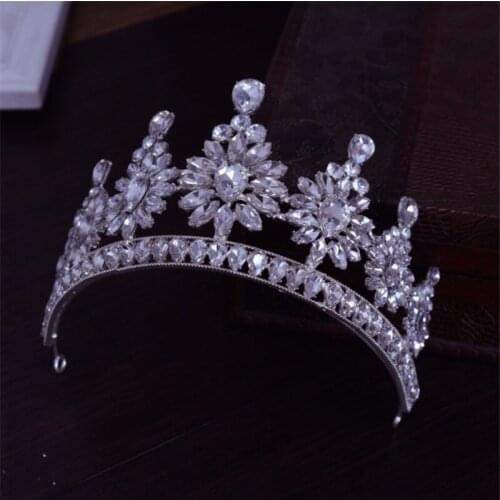Fashion Hair Jewelry Baroque Luxury Bridal Crystal Crown Tiara Light Gold Diadem Tiaras For Women Bride Wedding Hair Accessories