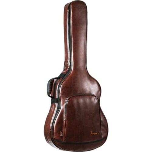 Fashion 40/41 Inch Guitar Bag Folk Guitar Backpack Thickened Shoulders Waterproof Shockproof PU Leather Musical Instrument Bag