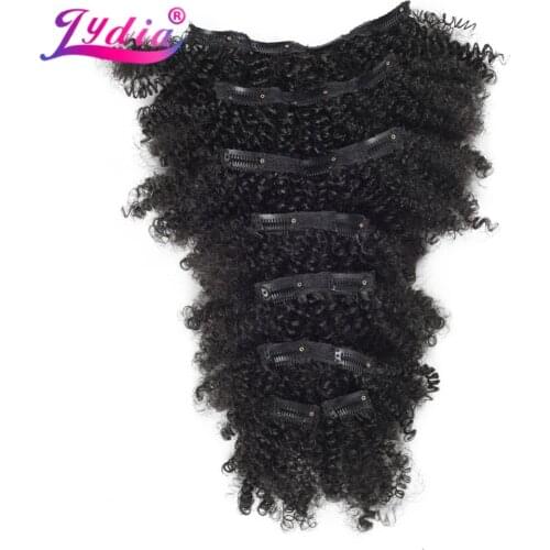 Lydia 8Pcs/set 18 Clips In Hair Hairpieces 6 Inch Natural Curly Synthetic Heat Resistant Hair Extensions All Color Available