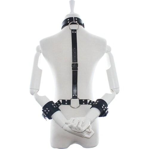 Adult Games Erotic Sex Toys for Woman Couples Slave Neck Handcuffs Leather BDSM Bondage Restraints Collar Fetish Sex Products