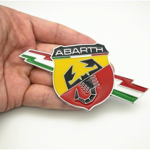New 3D Metal Car Aluminum Alloy Badge Sticker Emblem Decal car stickers For FIAT abarth 500 Punto Stilo 124 125 695 Car styling
