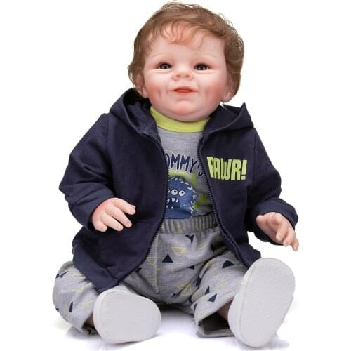 NPK 55CM Reborn Baby Shaya in Boy Version Sweet Face Cute Baby Toddler Boy Doll 3 Month Real Baby Size Soft Touch Cuddly