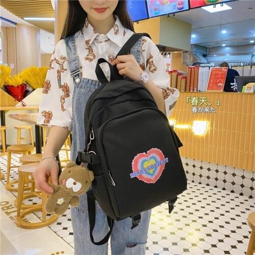 Solid Color Women Backpack High Quality Waterproof Nylon Backpack Large Capacity Backpack For Teenage Students Unisex School Bag