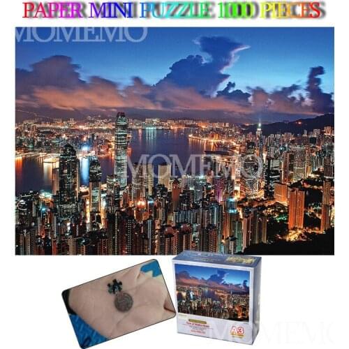 Night In Hong Kong 1000 Pieces Jigsaw Puzzle Paper Mini Puzzle Adults World Famous Landscape Puzzles Toys Kids 1000 Piece Puzzle