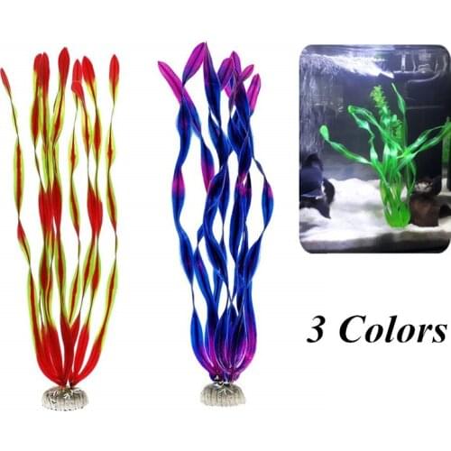 3 Colors Plastic Aquarium Artificial Grass Decoration Artificial Fish Tank Plant Ornament Tropical Water Plant Acuario Decor