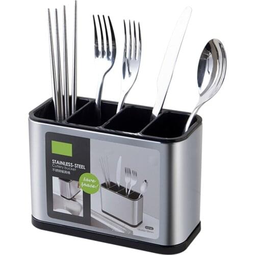 Stainless Steel Chopstick Holder Drainer Drain Cutlery Storage Bucket Spoon Fork Storage Basket Rack Kitchen Accessories Tools