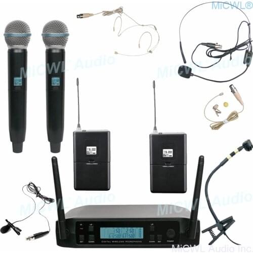 Pro Beta58 GLX Wireless Headset Lavalier Handheld Instrument Microphone System for Stage Performance Karaoke MiCWL D220
