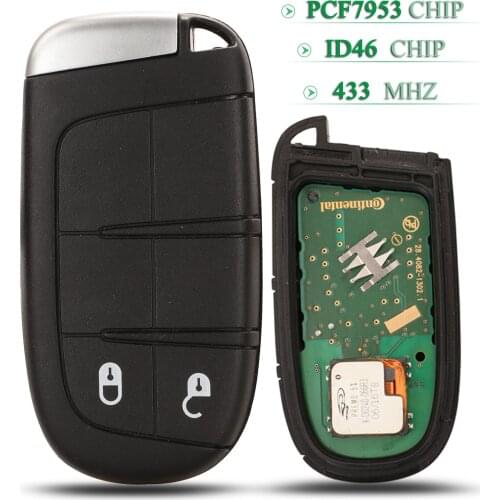 Bilchave Original 2 Buttons 433Mhz Remote Smart Car Key ID46 PCF7953 Chip Fob For Fiat 500X 2015-2017 Replacement