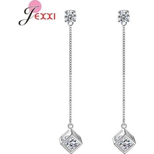 Luxury Crystal Pearl 925 Sterling Silver Dangle Earrings Drop Earrings Women Pearl Earring Wedding Party Jewelry Joyas