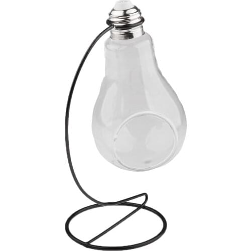 Glass Light Bulb Vase Iron Hanger Stand Flowers Pot Hydroponics Terrarium, Flower Planter Rack, Hook