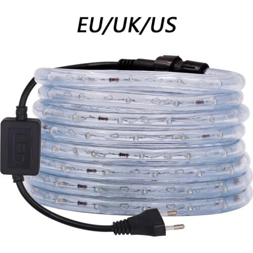 AC 110V 220V Waterproof LED Neon Light RGB LED Strip 36Leds/m Flexible Rainbow Tube Rope Round Two-wire LED Lights Outdoor Decor