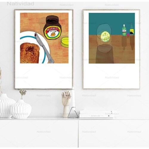 Toast Marmit Wall Art Canvas Poster Gin Print Minimalist Painting Nordic Living Room Home Decoration Pictures Without Frame