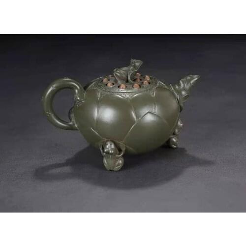 Unique Old Chinese YiXing Handcraft puyple Clay Teapot,Bamboo & Plum, with mark, Free shipping