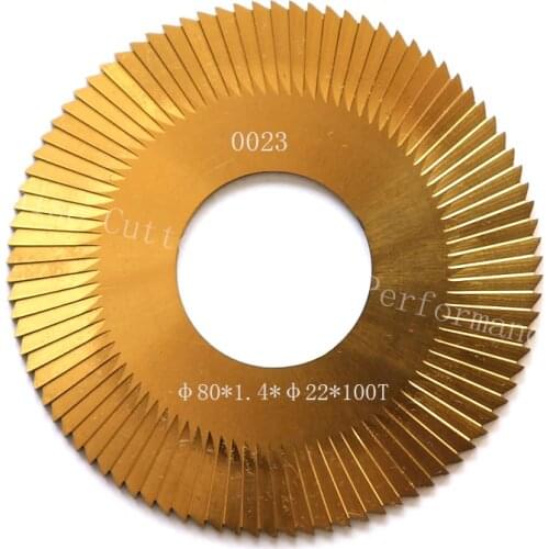 0023 side milling cutter 80-1.4-22 key slotting cutter 100Z TiN coating for WENXING 100G 202A key cutting machines(1 piece)
