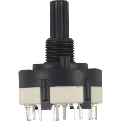 1 pcs black plastic 1 knife 12-band band rotary switch can be adjusted gear shaft length 2cm 4.4 * 2.6 * 2.6cm