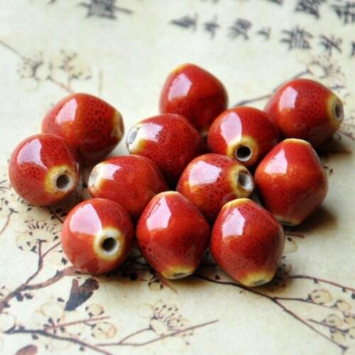 100 Pieces/Lot Flower Glaze Rhombus Ceramic Beads For Jewelry Making 15mm*13mm Rhombus Shape Charm Bracelet Retro Colorful Bead