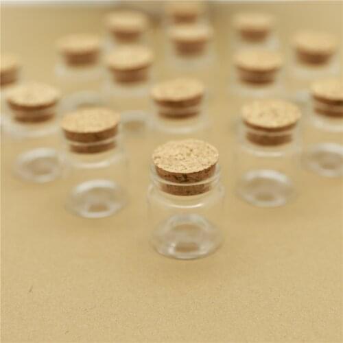 12 Pieces 37*40mm 25ml Small Glass Bottle Stopper Spice Storage Glass Jars spicy Cork Bottle Containers tiny Vials Test Tube