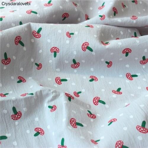 200x140cm Cotton Mushroom Printed Fabric Patchwork Breathable Cloth for Quilting Baby Bedding Blanket Sewing Cloth