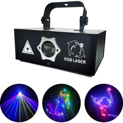 2021 New RGB 3IN1 Laser Animation Projector DMX512 Scanner DJ Disco Party Holiday Club 1W 2W Bar Stage Laser Effect Lighting