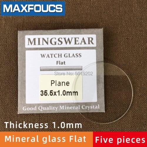 5 pieces Flat 1.0mm Watch glass mineral glass diameter 20mm - 39.5mm Watch parts Transparent crystal Free shipping